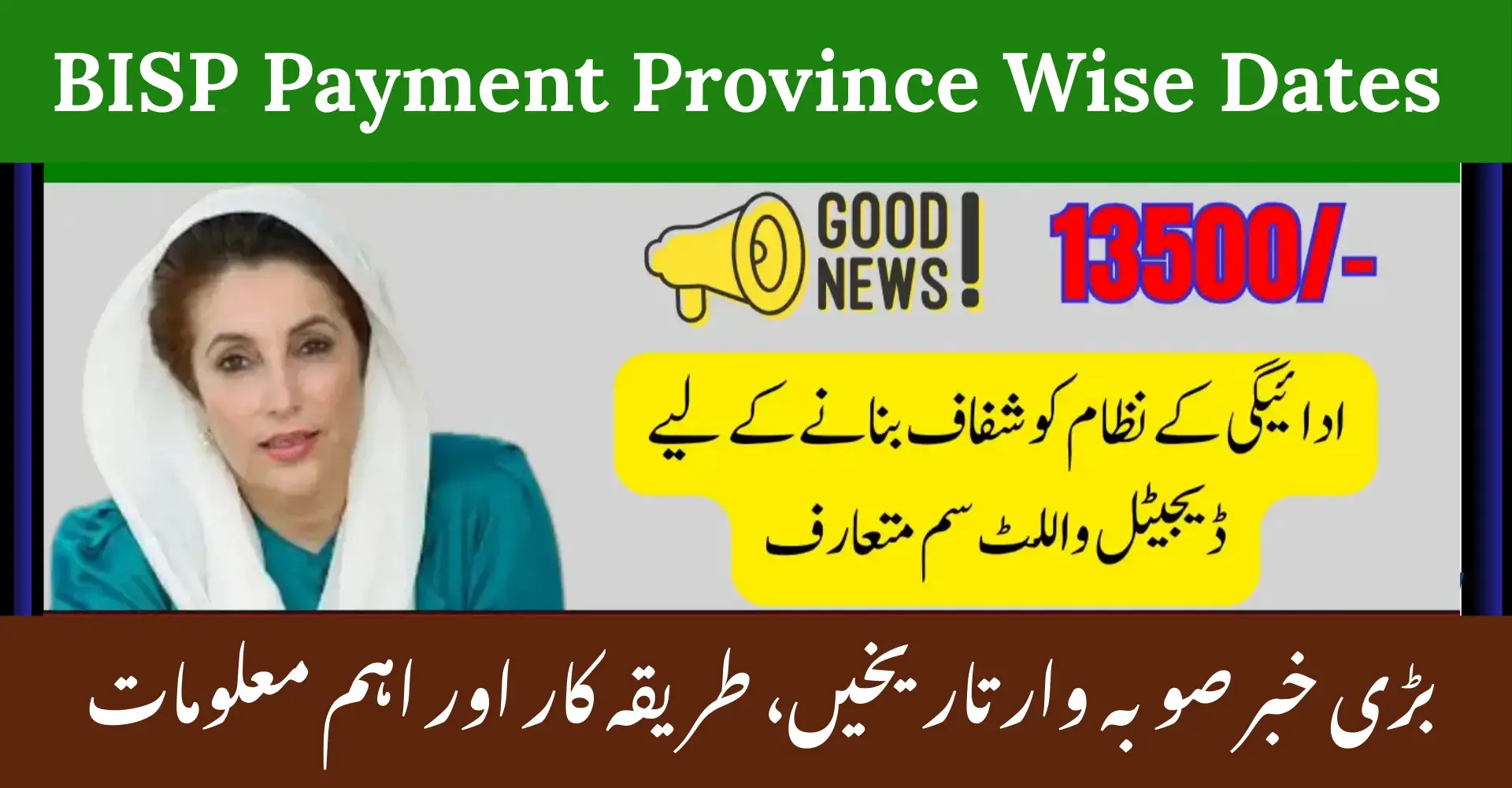 BISP Payment Province Wise Dates